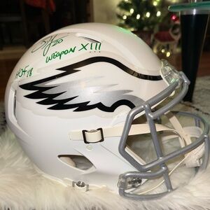 BRIAN DAWKINS autographed HOF 2018 Weapon X!!! Authentic speed flat white helmet